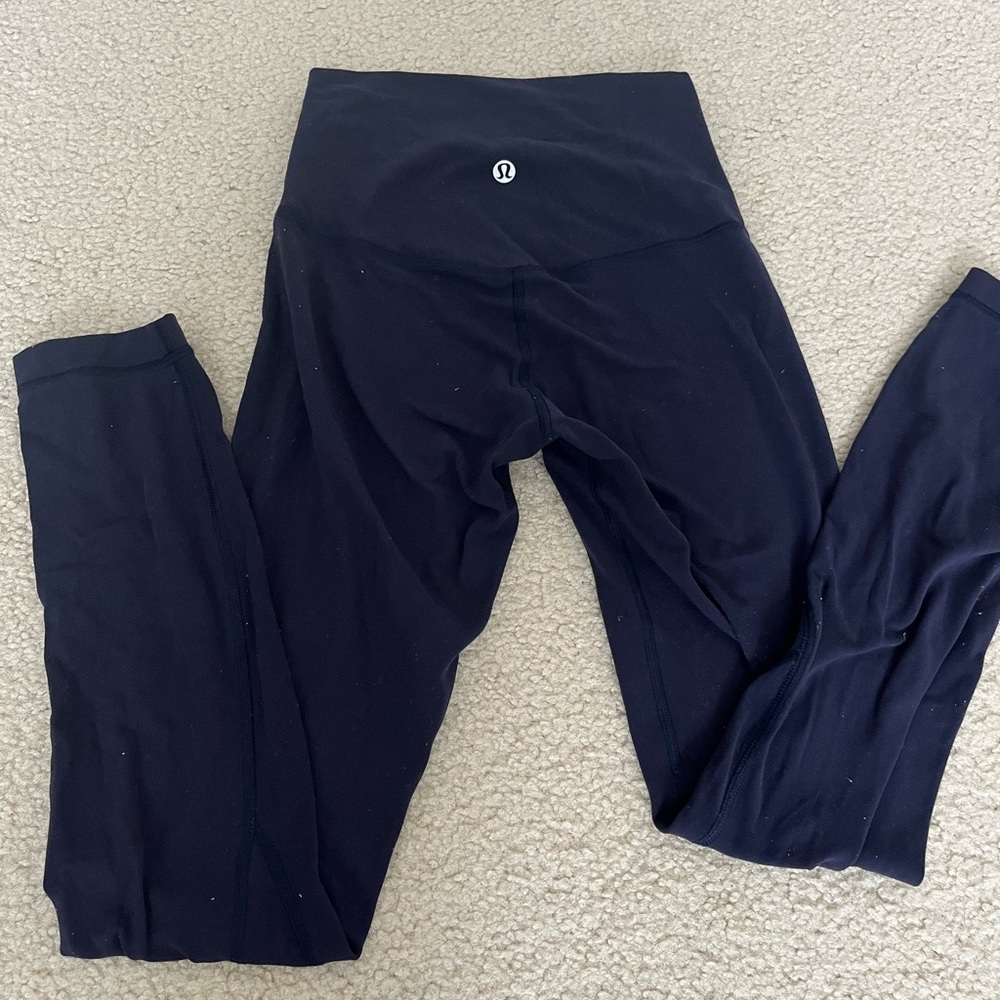 Navy Blue Lululemon Align High-Waisted Leggings Size 2 25"